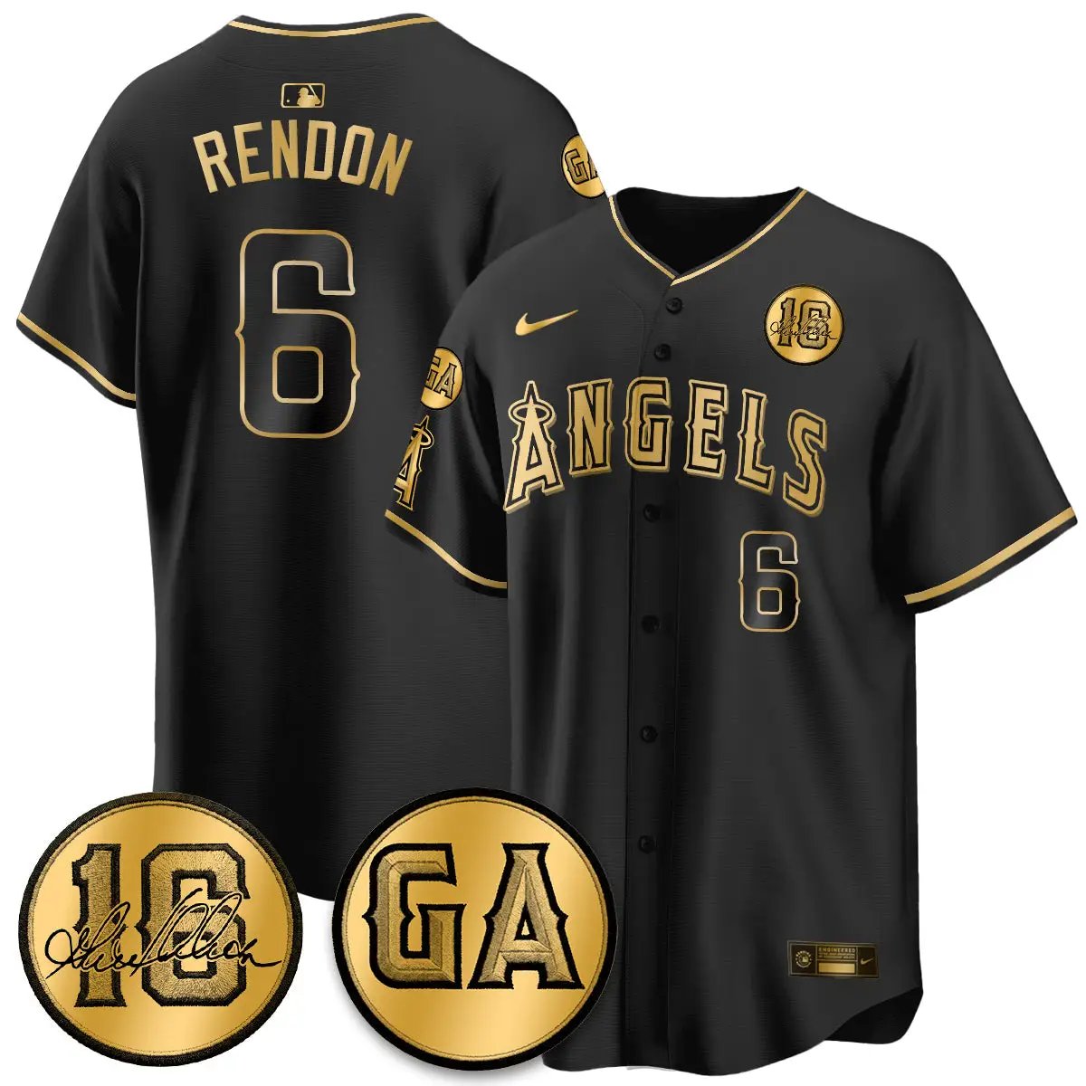 LAA Garret Anderson Tribute Patch Vapor Jersey - All Stitched V2 by Los Angeles Angels
