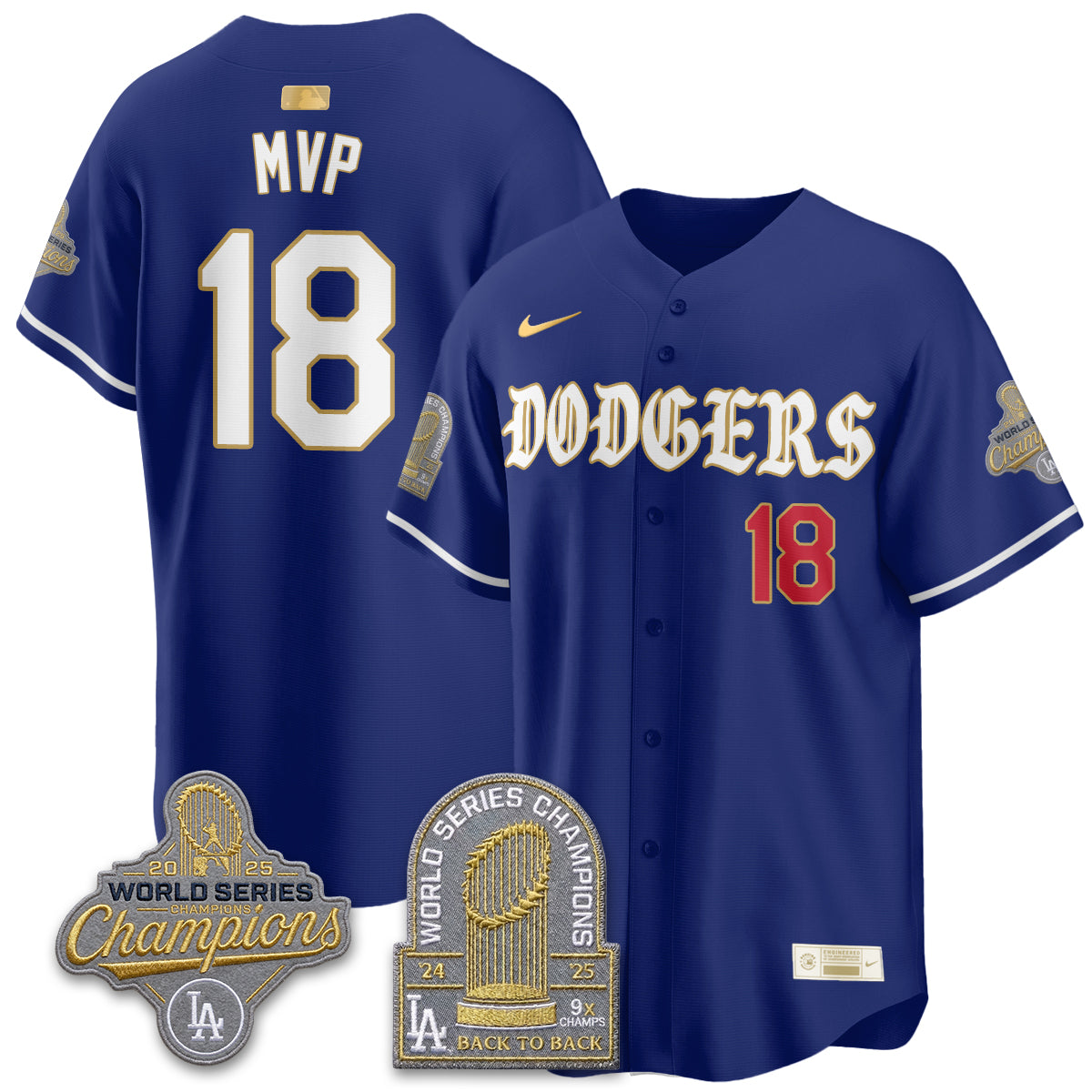 LAD Vapor Limited Jersey - Back to Back 9x Champs - All Stitched by Los Angeles Dodgers