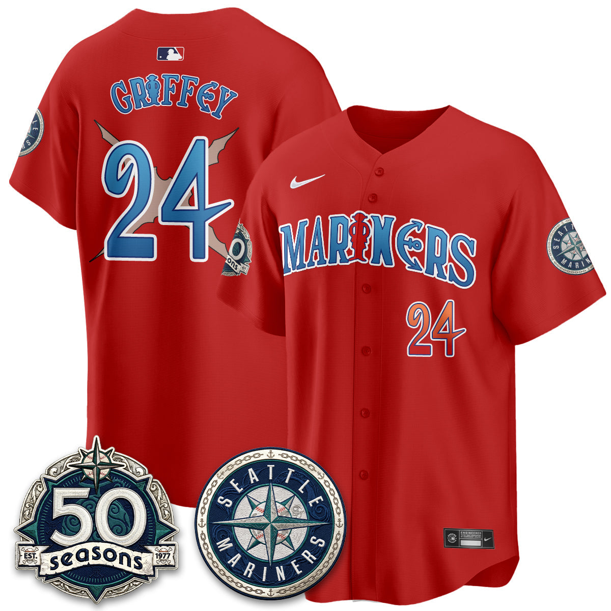 Seattle Mariners x Japanese Cartoon Vapor Limited Jersey - Stitched by Seattle Mariners