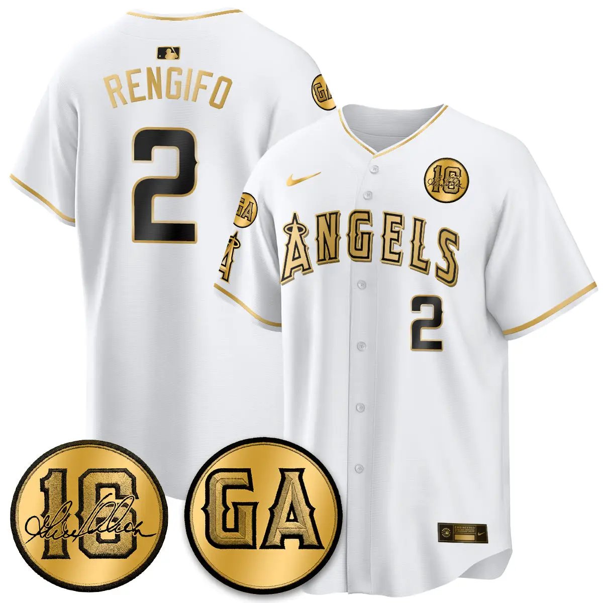 LAA Garret Anderson Tribute Patch Vapor Jersey - All Stitched V2 by Los Angeles Angels