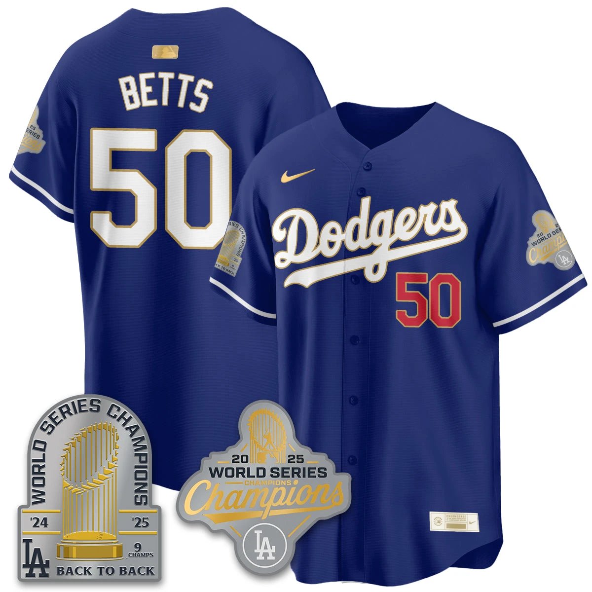 LAD Gold Collection Stadium Vapor Limited Jersey - 9x Champs - All Stitched by Los Angeles Dodgers