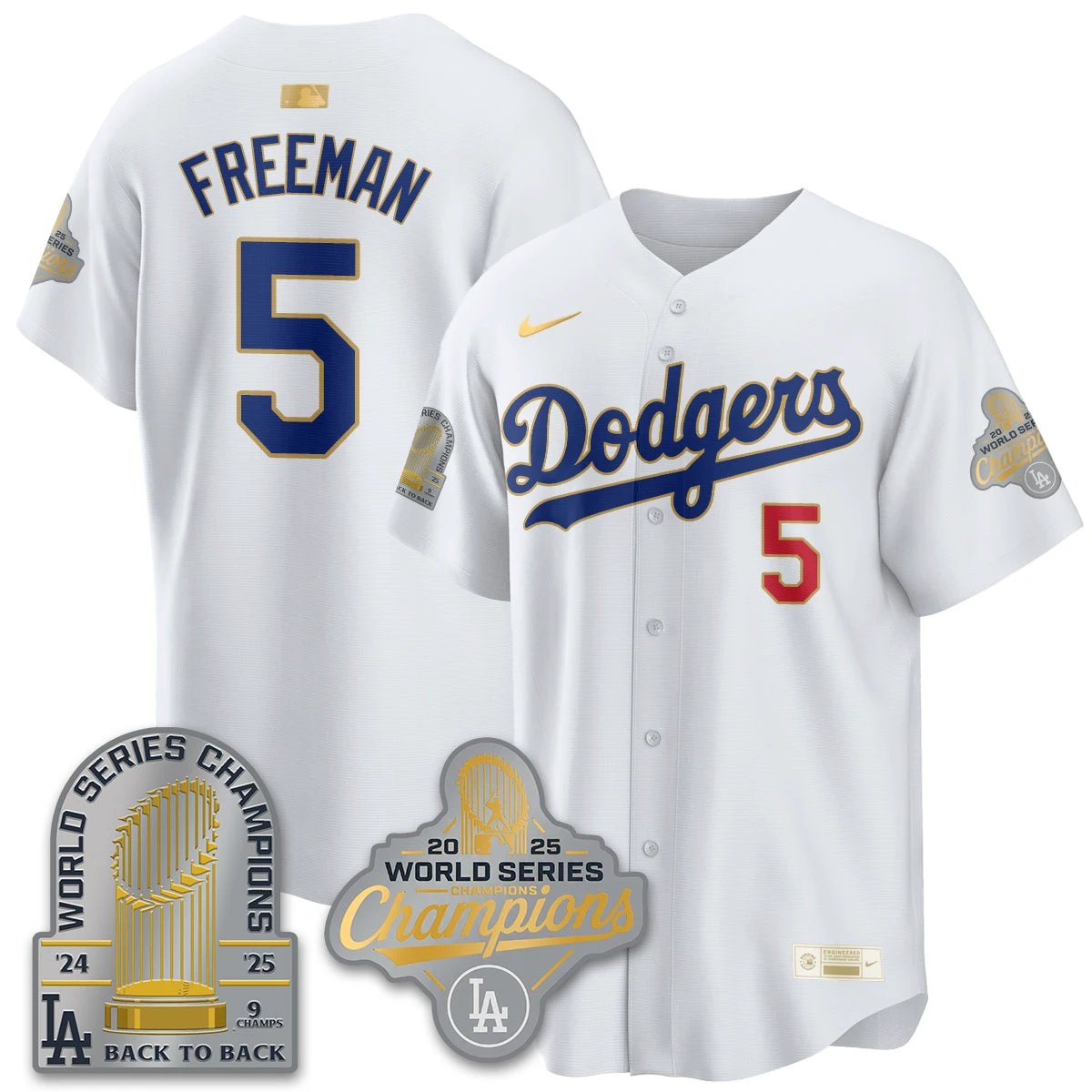 LAD Gold Collection Stadium Vapor Limited Jersey - 9x Champs - All Stitched by Los Angeles Dodgers