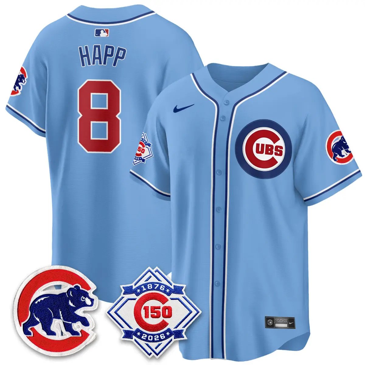 Chicago Cubs 150th Anniversary Black Out Style Vapor Premier Limited Jersey - All Stitched by Chicago Cubs