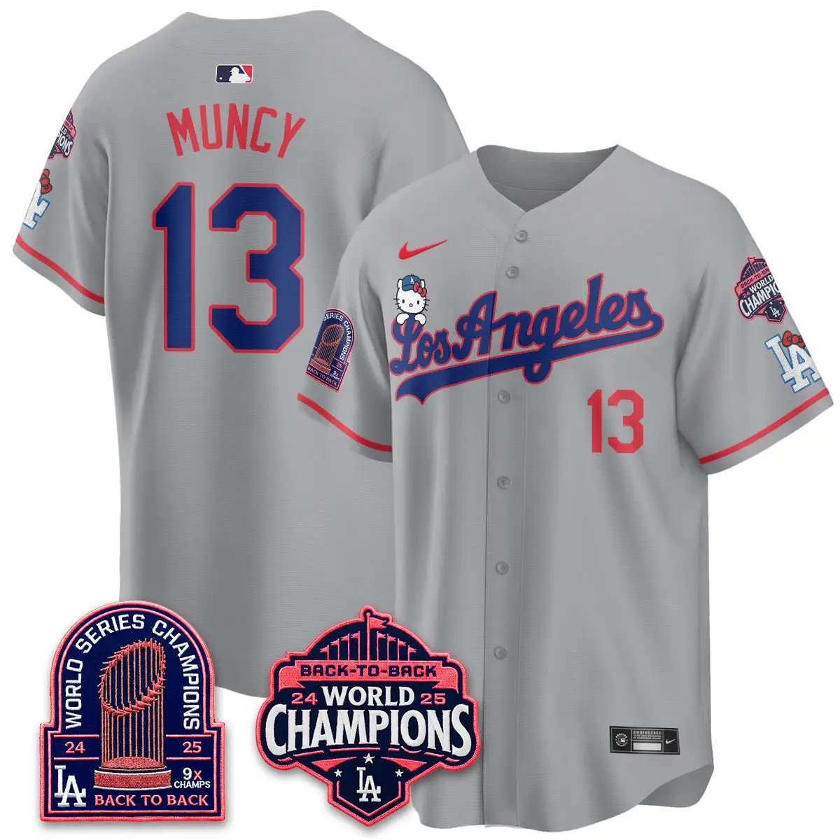 LAD x Hello Kitty Night 2026 Vapor Jersey - All Stitched - V2 by Los Angeles Dodgers