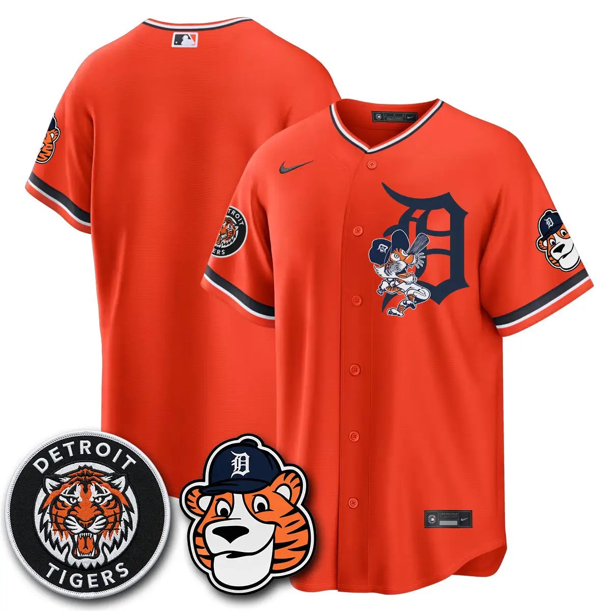 DET Paws Edition Vapor Limited Orange Jersey - Stitched by Detroit Tigers