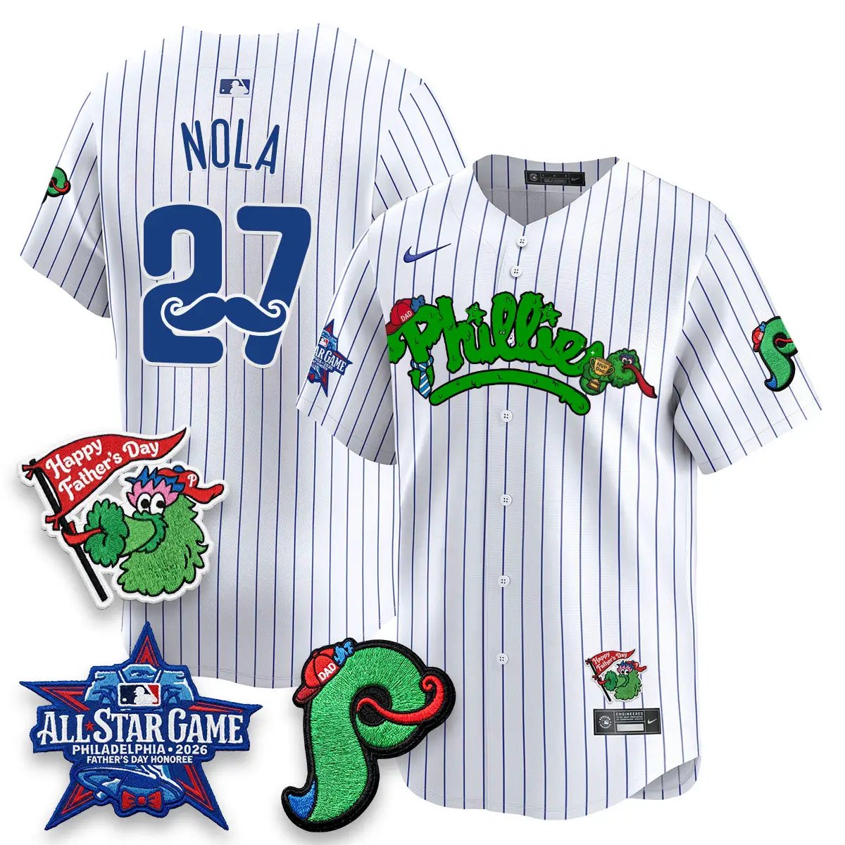 PHI Happy Father's Day Vapor Jersey - Stitched by Philadelphia Phillies