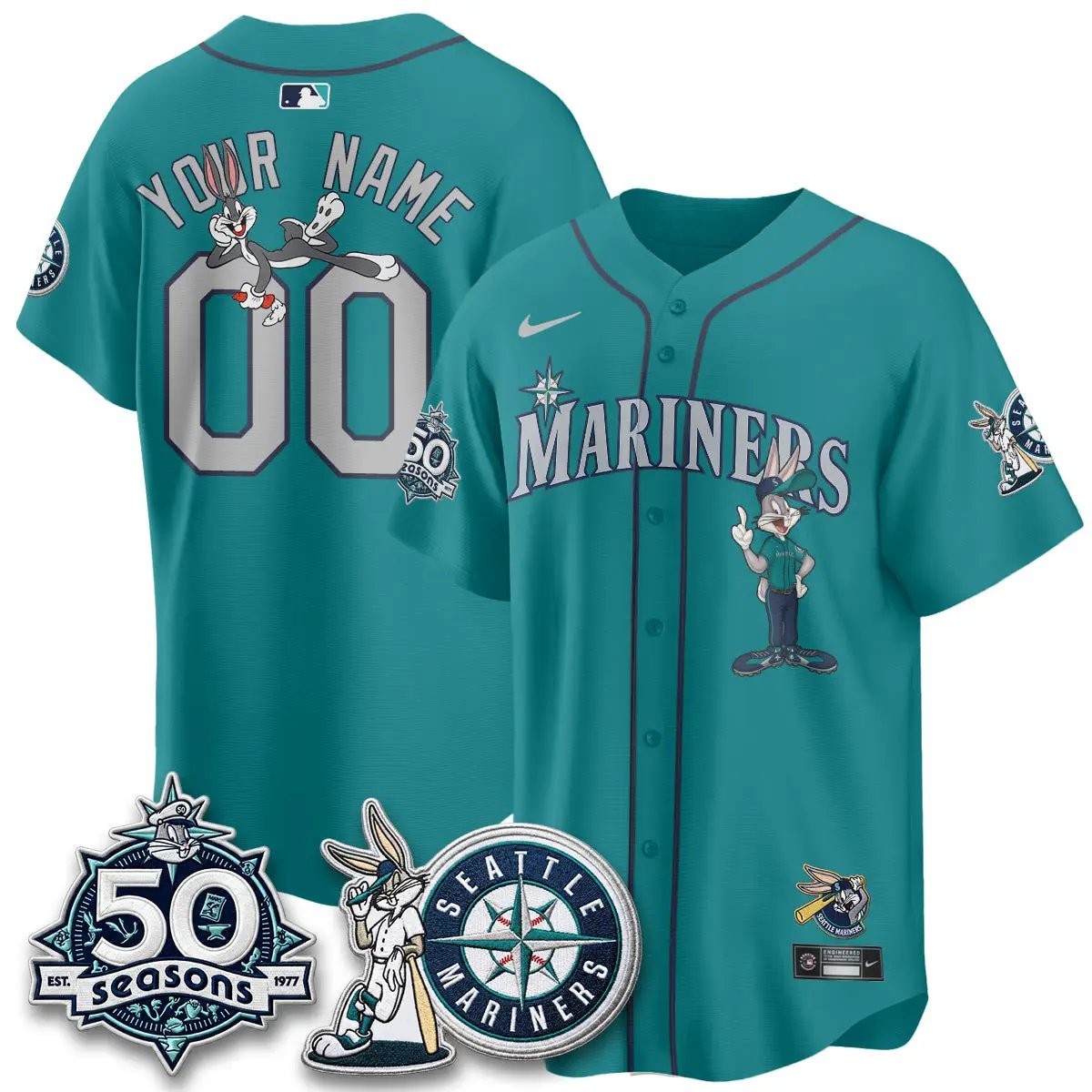 SEA x Bunny Vapor Premier Limited Custom Jersey - Stitched by Seattle Mariners