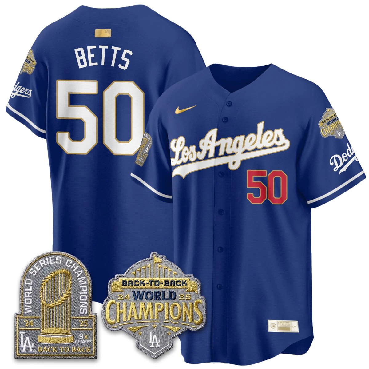 LAD Gold Collection Vapor Limited Jersey - 9x & B2B Champs - All Stitched by Los Angeles Dodgers