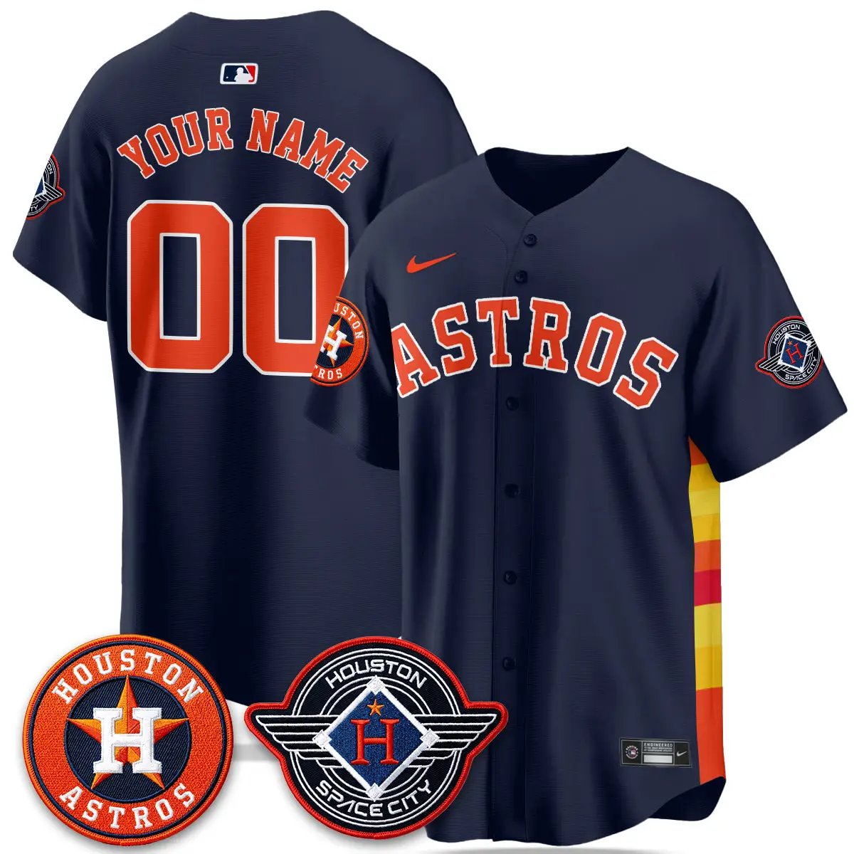 HOU 2026 Space City Vapor Limited Custom Jersey - All Stitched by Houston Astros