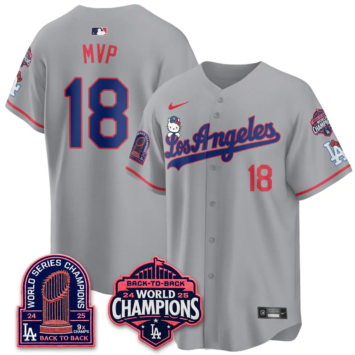 LAD x Hello Kitty Night 2026 Vapor Jersey - All Stitched - V2 by Los Angeles Dodgers