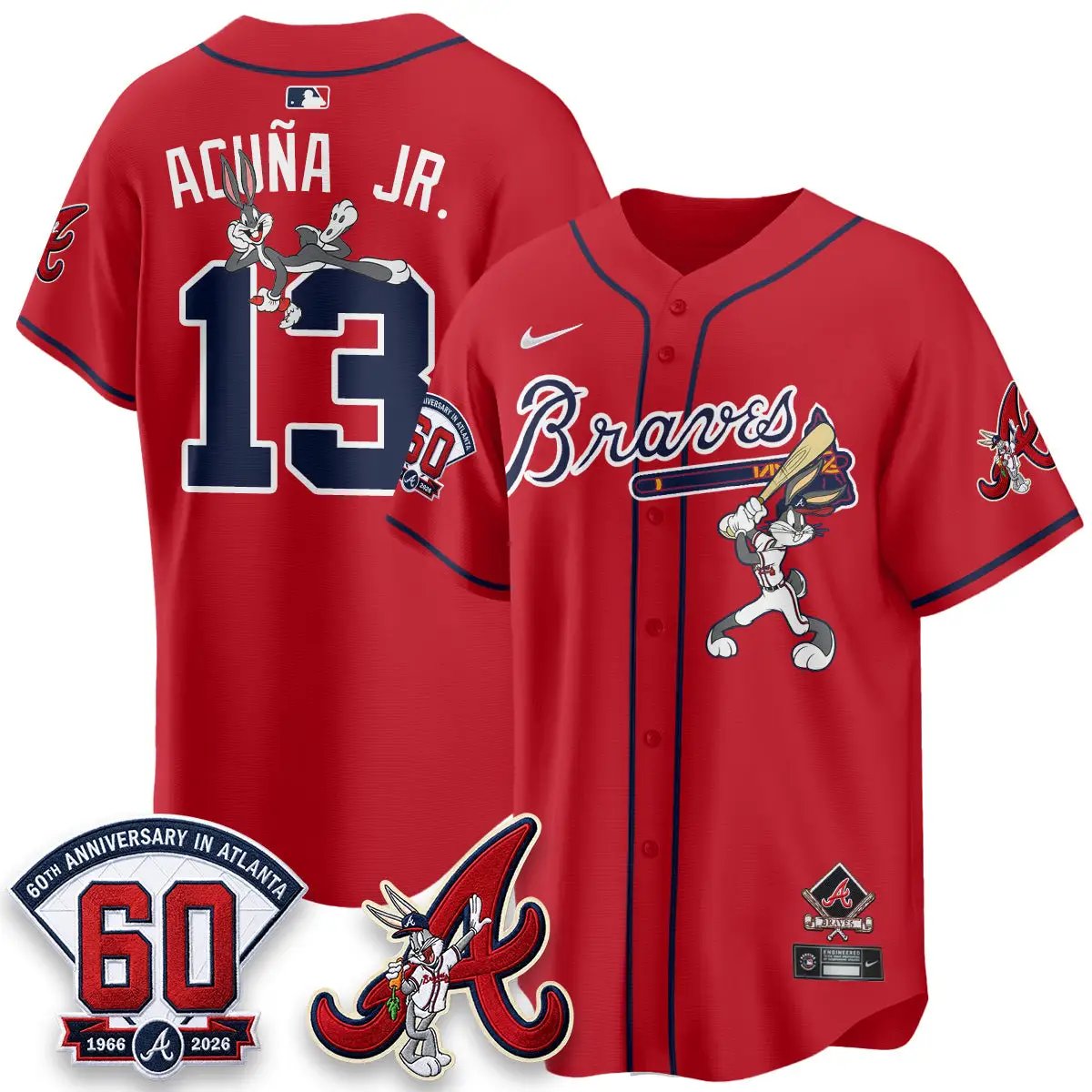 ATL x Bunny Vapor Premier Limited Jersey - Stitched by Atlanta Braves