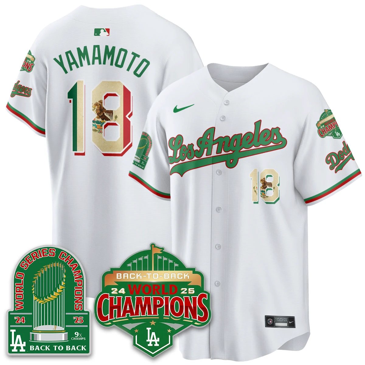 LAD Mexico Vapor Limited Jersey - 9x & B2B Champs - All Stitched by Los Angeles Dodgers