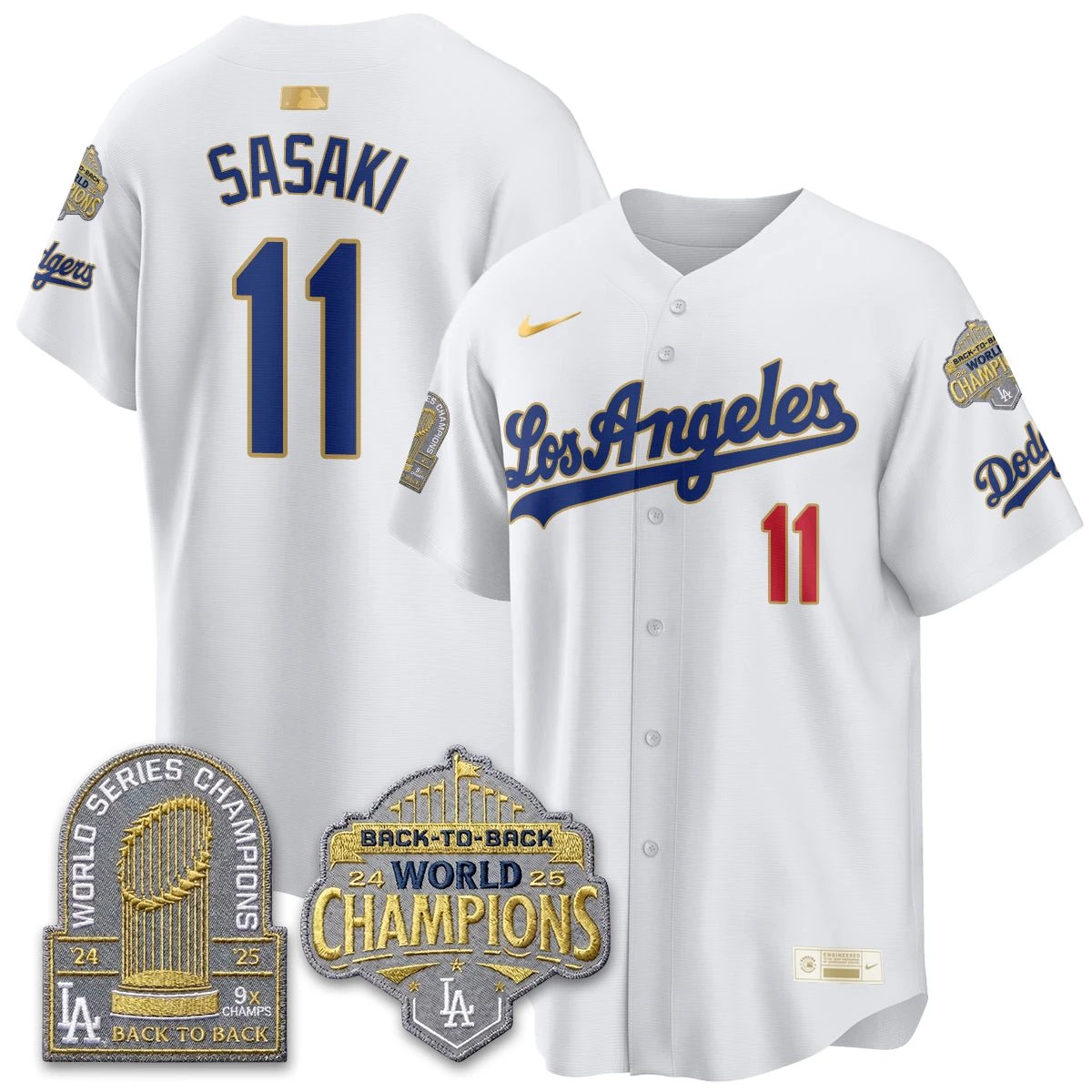 LAD Gold Collection Vapor Limited Jersey - 9x & B2B Champs - All Stitched by Los Angeles Dodgers