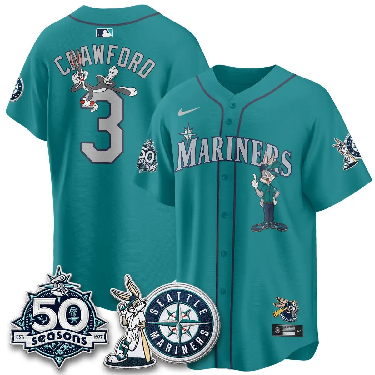 SEA x Bunny Vapor Premier Limited Jersey - Stitched by Seattle Mariners