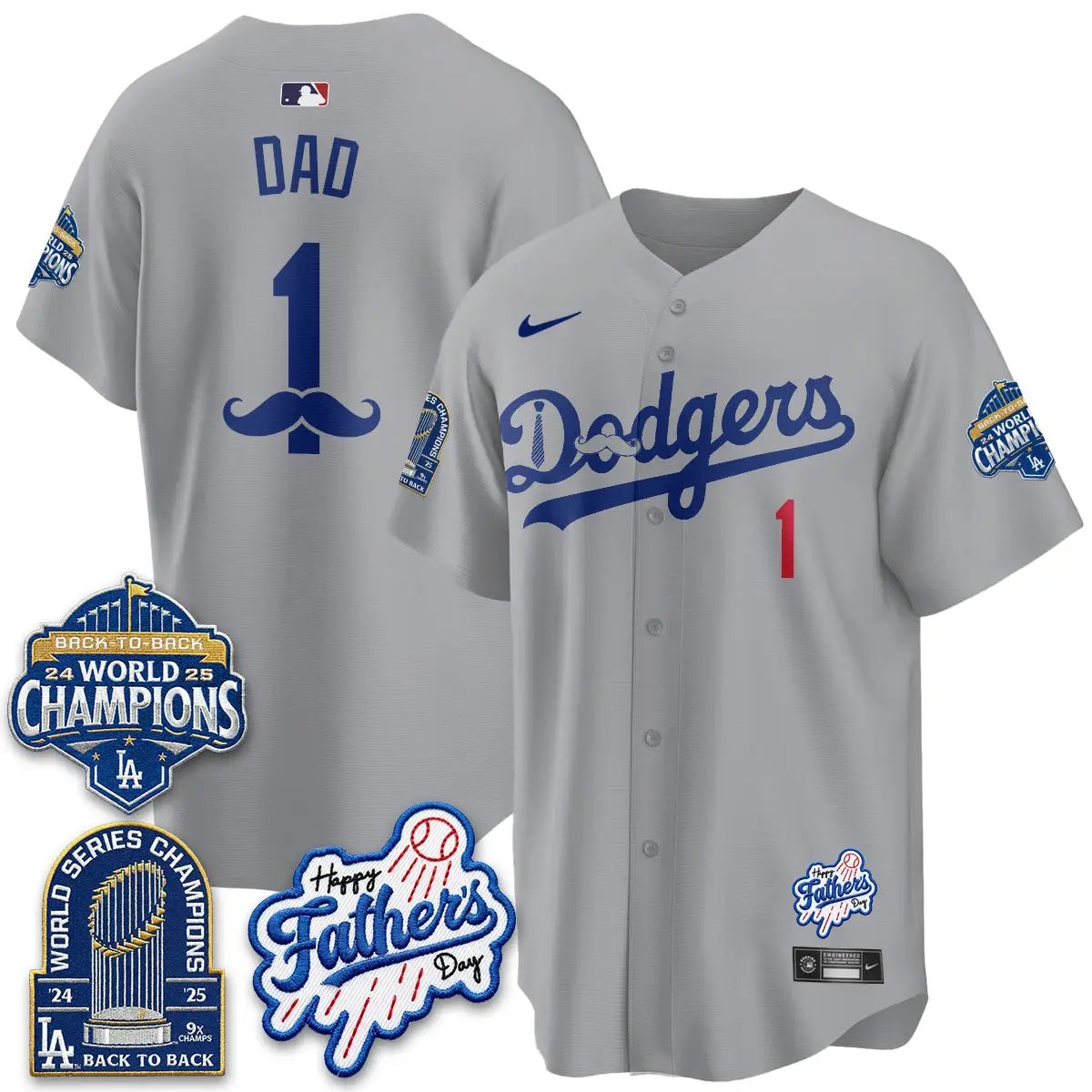 LAD Happy Father's Day 2026 Jersey - Stitched by Los Angeles Dodgers