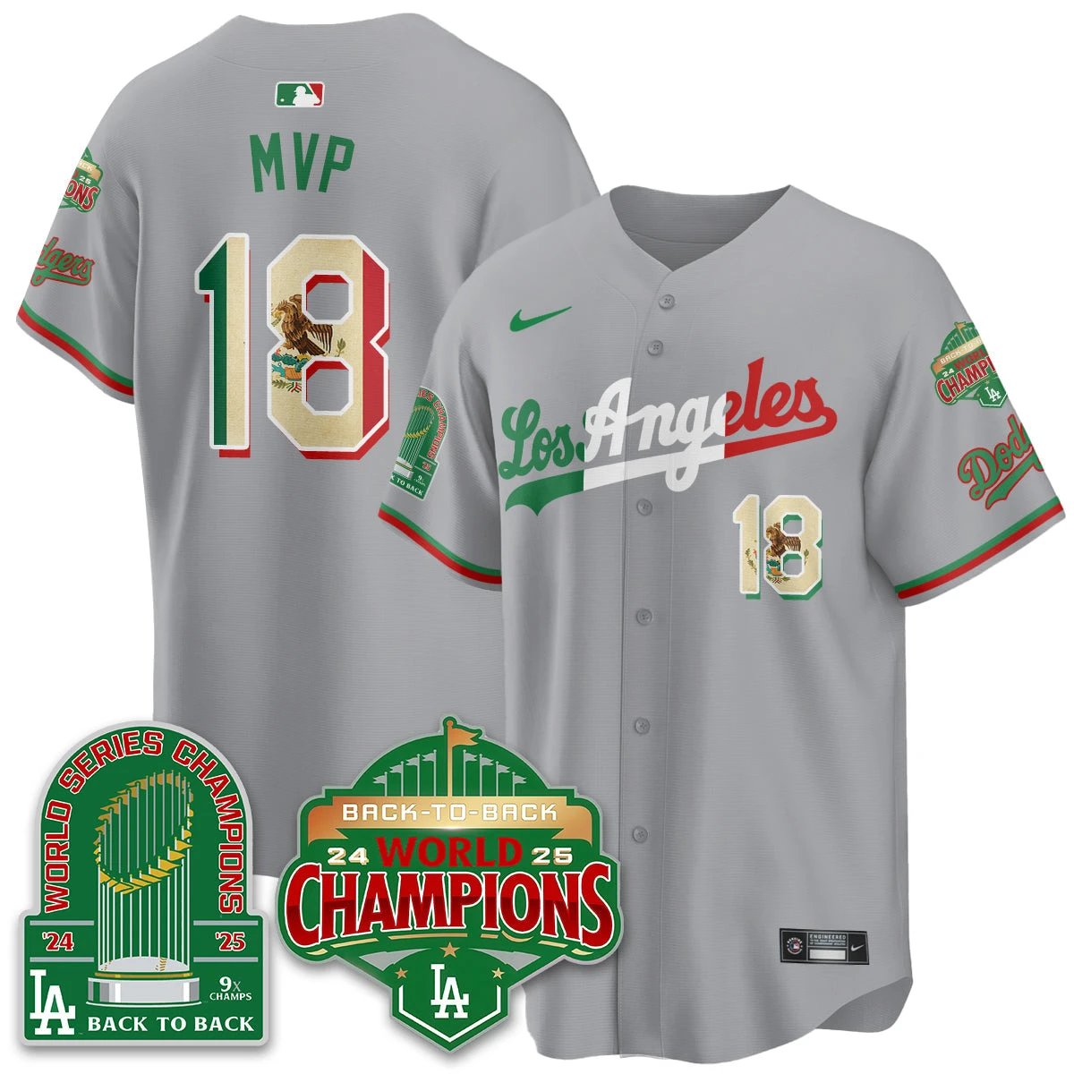 LAD Mexico Vapor Limited Jersey - 9x & B2B Champs - All Stitched by Los Angeles Dodgers