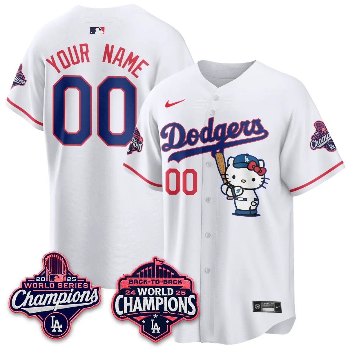LAD x Hello Kitty Night 2026 Vapor Custom Jersey - All Stitched by Los Angeles Dodgers
