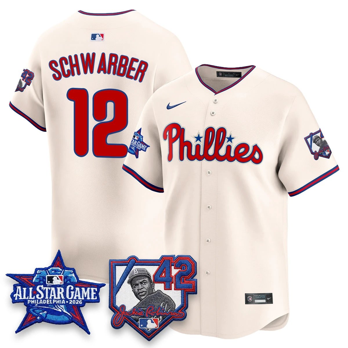 Philadelphia Phillies 2026 Jackie Robinson New Era - All Star Game Vapor Limited Jersey - All Stitched by Philadelphia Phillies