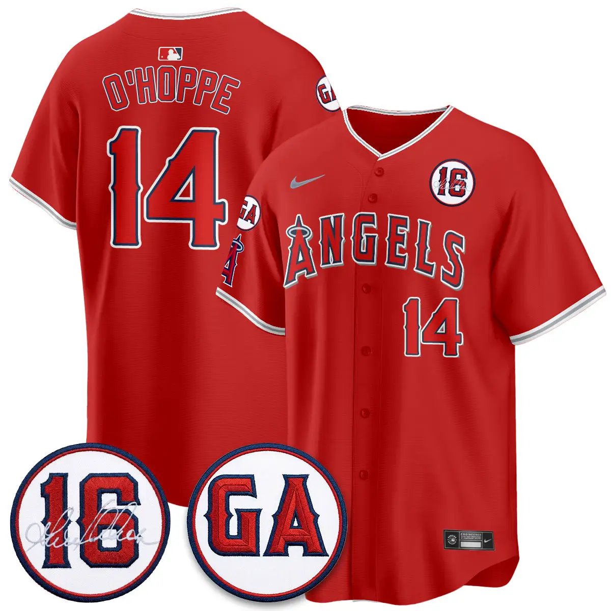 LAA Garret Anderson Tribute Patch Vapor Jersey - All Stitched V1 by Los Angeles Angels