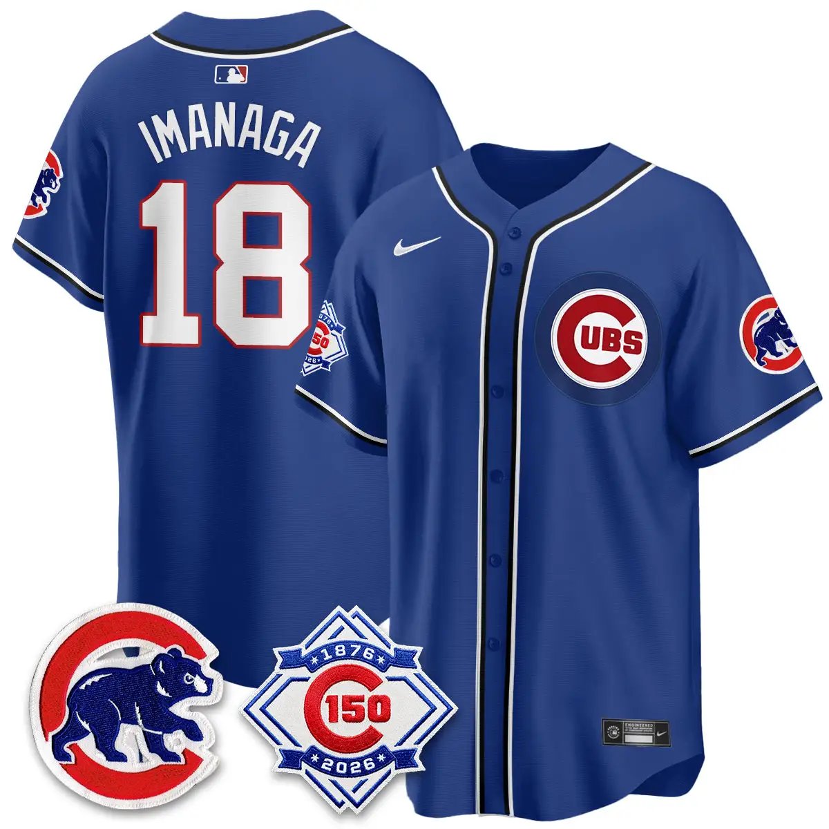 Chicago Cubs 150th Anniversary Black Out Style Vapor Premier Limited Jersey - All Stitched by Chicago Cubs
