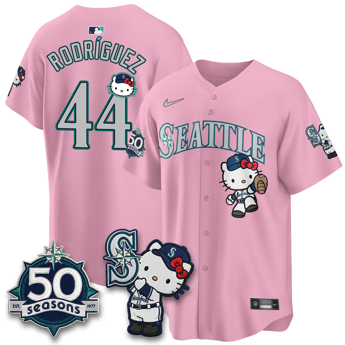 SEA x Meow KT Night Limited Jersey - All Stitched V2 by Seattle Mariners