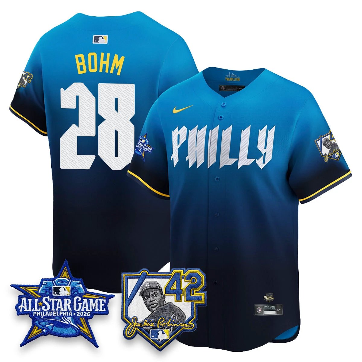 Philadelphia Phillies 2026 Jackie Robinson New Era - All Star Game Vapor Limited Jersey - All Stitched by Philadelphia Phillies