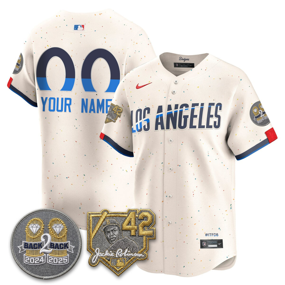 Los Angeles Dodgers - 2026 Jackie Robinson Day Vapor Custom Limited Jersey - All Stitched by Los Angeles Dodgers