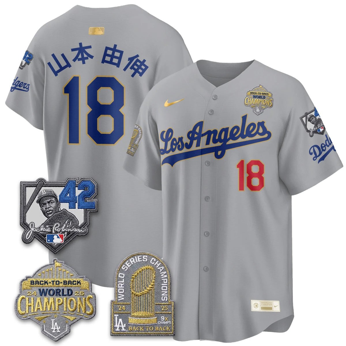 Los Angeles Dodgers 2026 New Era Gold Collection Vapor Limited Jersey - B2B Champs - All Stitched by Los Angeles Dodgers