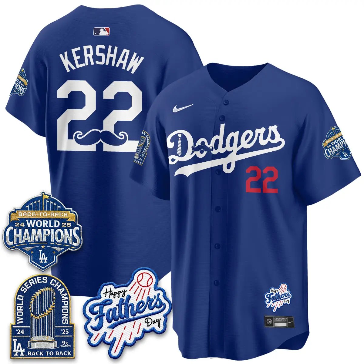 LAD Happy Father's Day 2026 Jersey - Stitched by Los Angeles Dodgers
