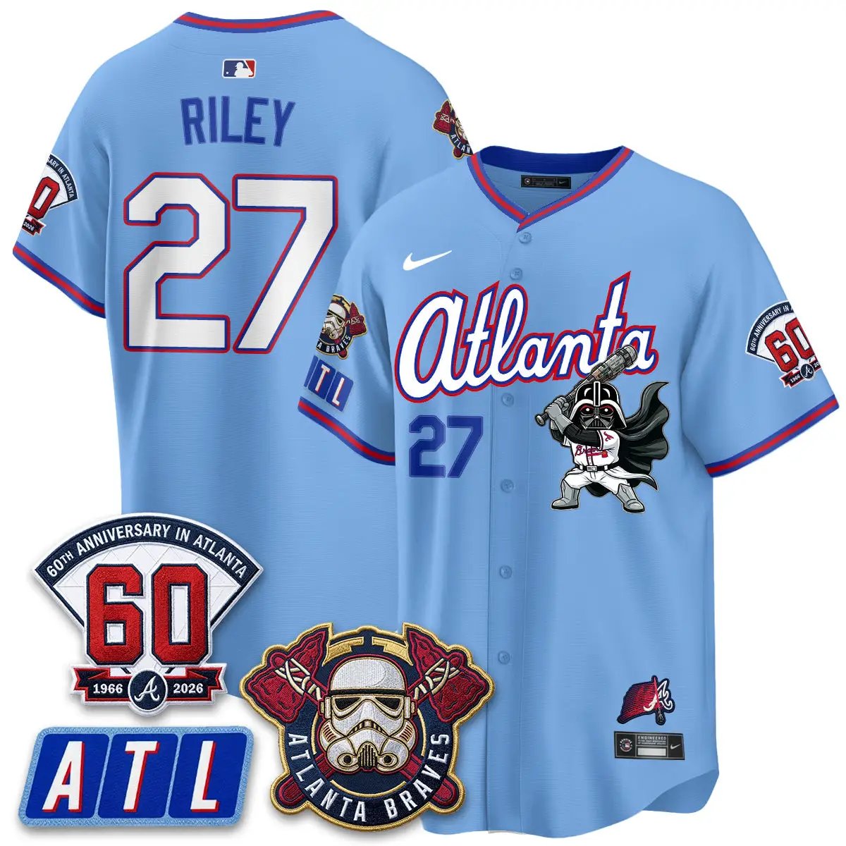 Atlanta Braves x SW Vapor Limited Jersey - Stitched by Atlanta Braves