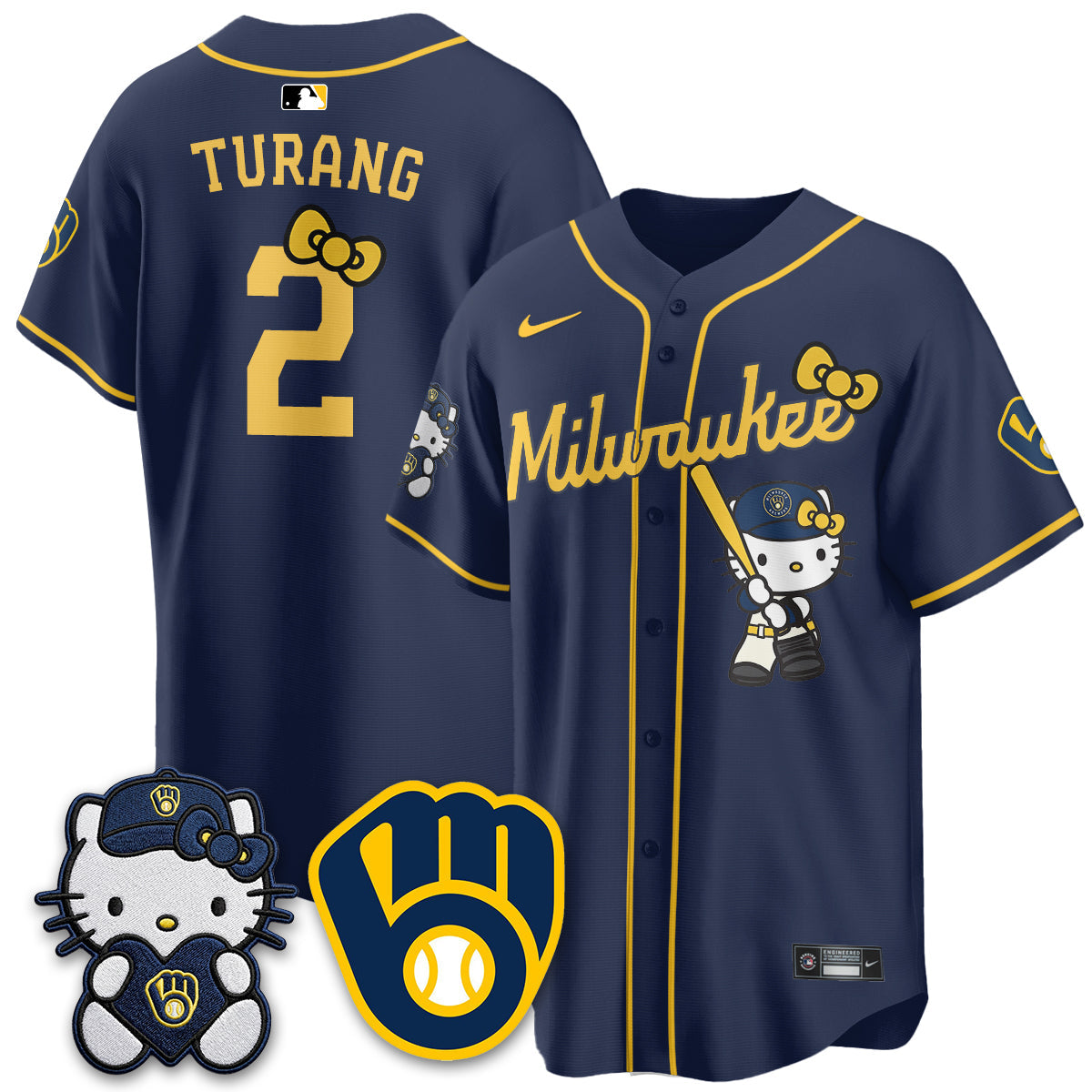 Milwaukee Brewers Meow KT Night Vapor Limited Jersey - All Stitched by Milwaukee Brewers