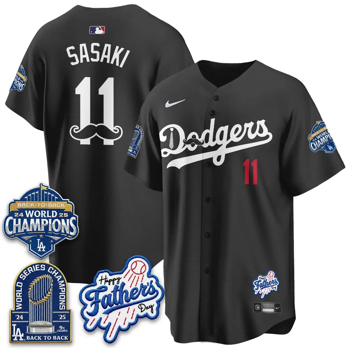 LAD Happy Father's Day 2026 Jersey - Stitched by Los Angeles Dodgers