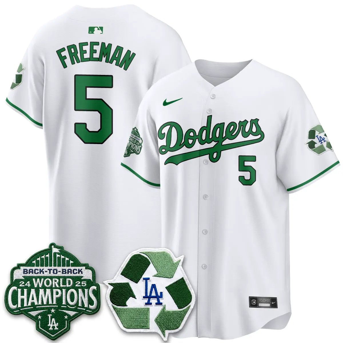 LAD Happy Earth Day Vapor Jersey -All Stitched by Los Angeles Dodgers