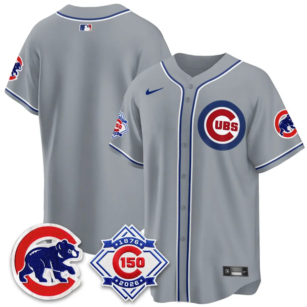 Chicago Cubs 150th Anniversary Black Out Style Vapor Premier Limited Jersey - All Stitched by Chicago Cubs