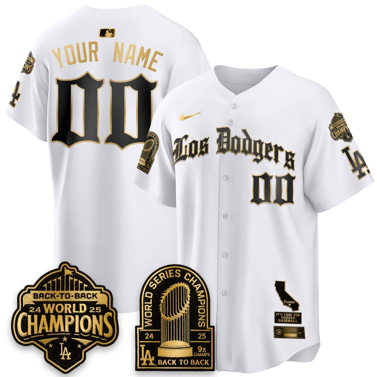 Los Angeles Dodgers World Series Champions Vapor Premier Limited Gothic Edition Custom Jersey - All Stitched by Los Angeles Dodgers