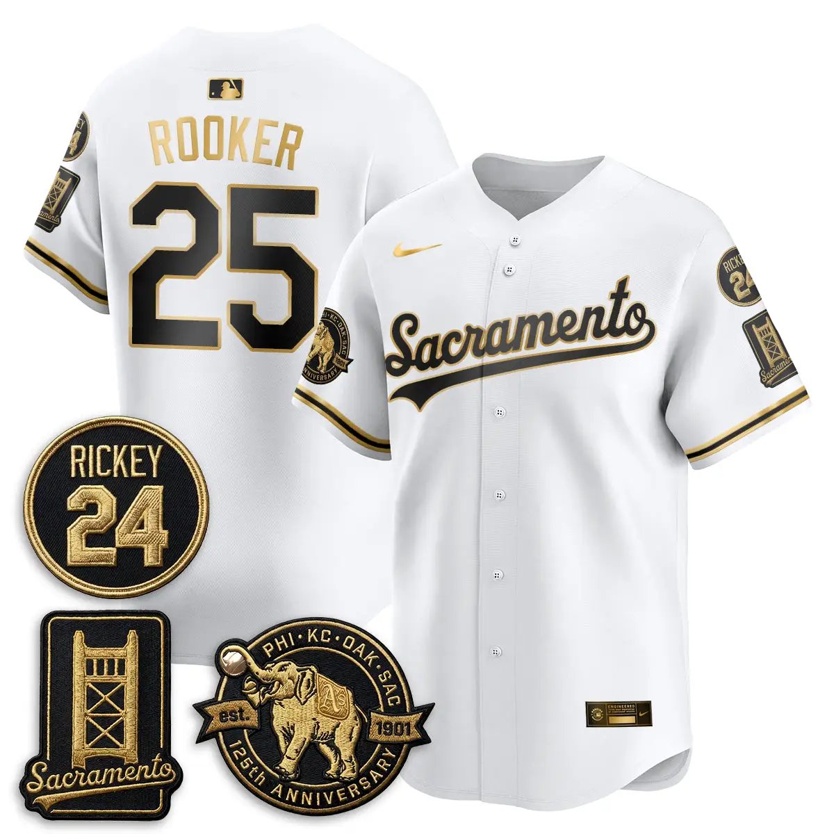 OAK 2026 Alternate Sacramento 125 Years Limited Vapor Gold Edition Jersey - All Stitched by Oakland Athletics
