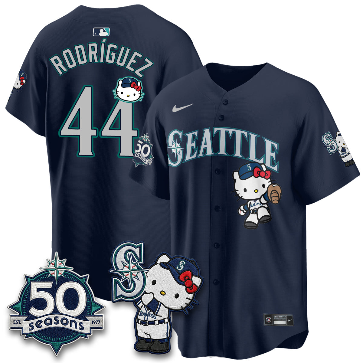 SEA x Meow KT Night Limited Jersey - All Stitched V2 by Seattle Mariners