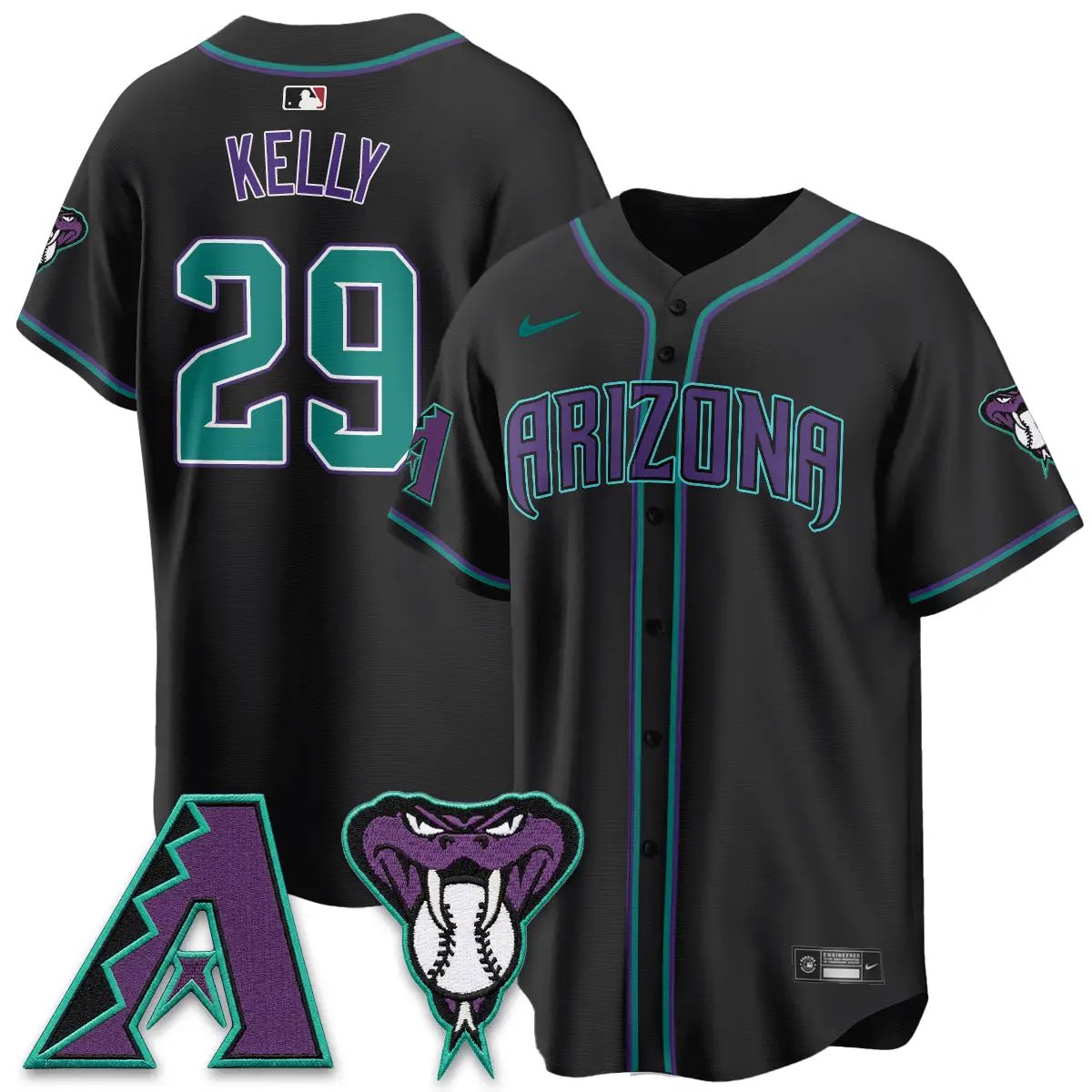 ARI Black Out Style Vapor Premier Limited Jersey - All Stitched by Arizona Diamondbacks