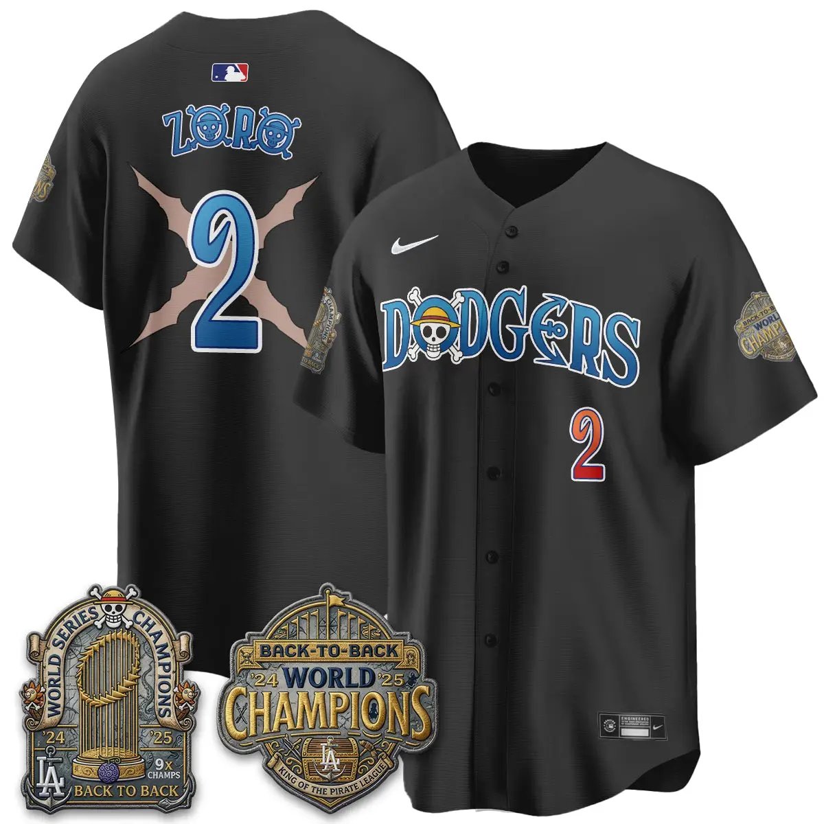 LAD Japanese Cartoon Vapor Limited Jersey - Stitched by Los Angeles Dodgers