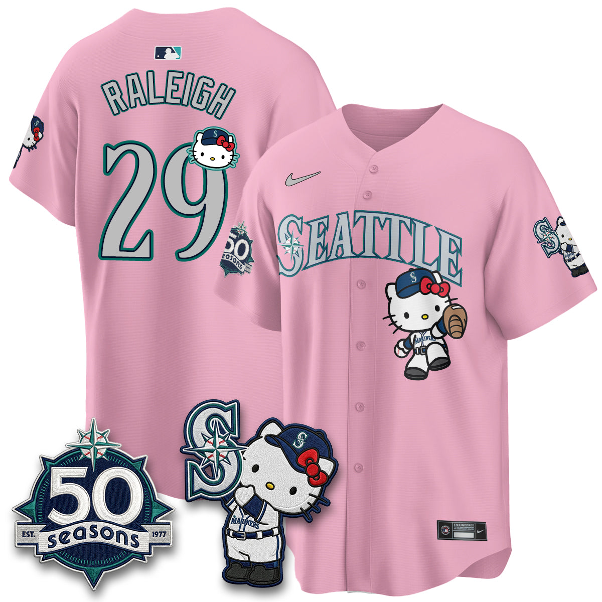 SEA x Meow KT Night Limited Jersey - All Stitched V2 by Seattle Mariners