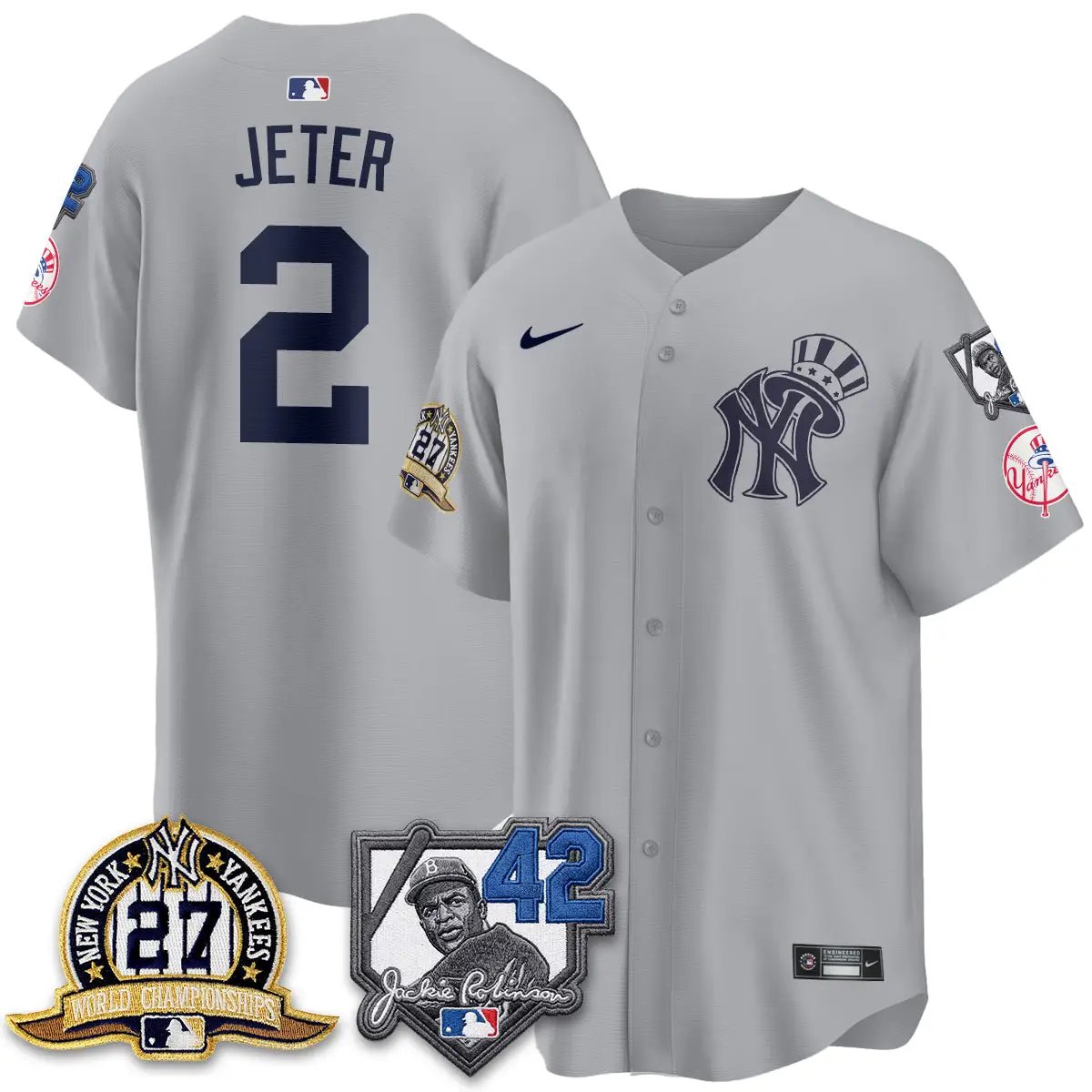 New York Yankees 2026 Jackie Robinson Day Vapor Limited Gold Edition Jersey - All Stitched - V2 by New York Yankees