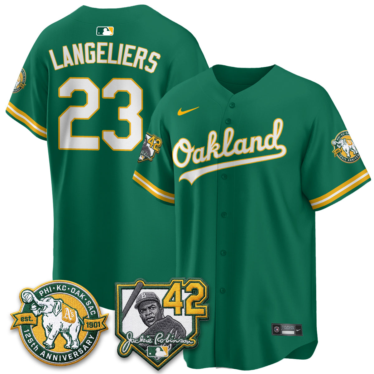Oakland Athletics 2026 Jackie Robinson Day - Celebrating 125 Years Limited Vapor Jersey - All Stitched by Oakland Athletics