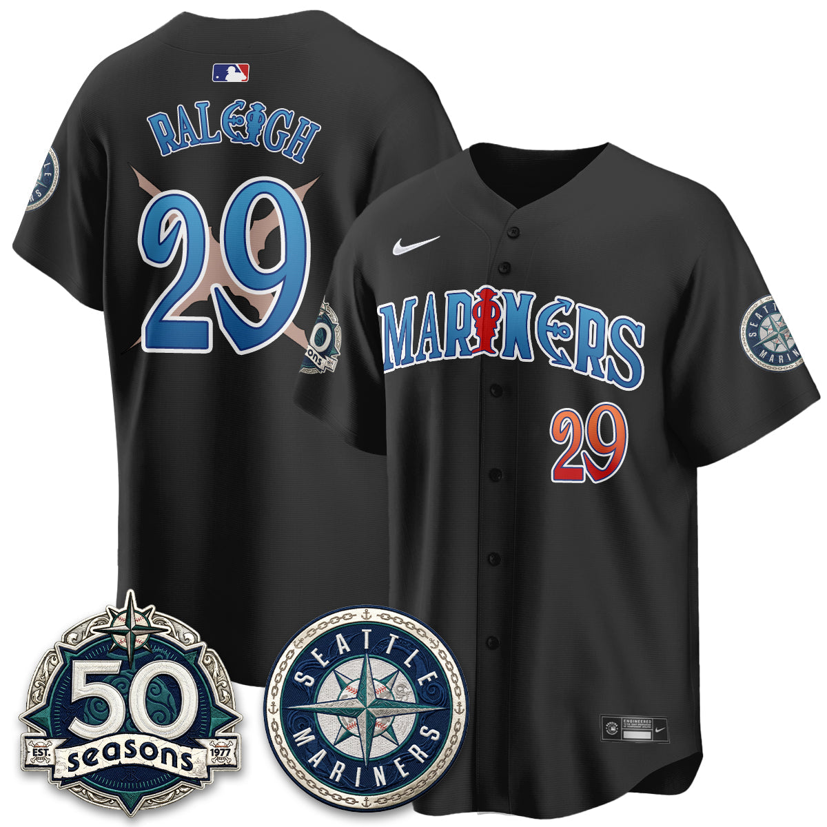 Seattle Mariners x Japanese Cartoon Vapor Limited Jersey - Stitched by Seattle Mariners