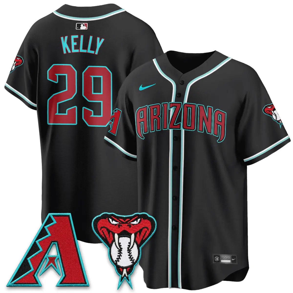 ARI Black Out Style Vapor Premier Limited Jersey - All Stitched by Arizona Diamondbacks