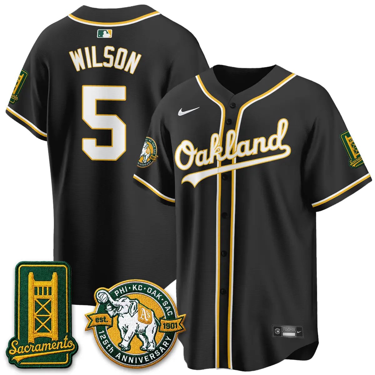 Oakland Athletics 2026 Black Out Style - Celebrating 125 Years - Limited Vapor Jersey - All Stitched by Oakland Athletics