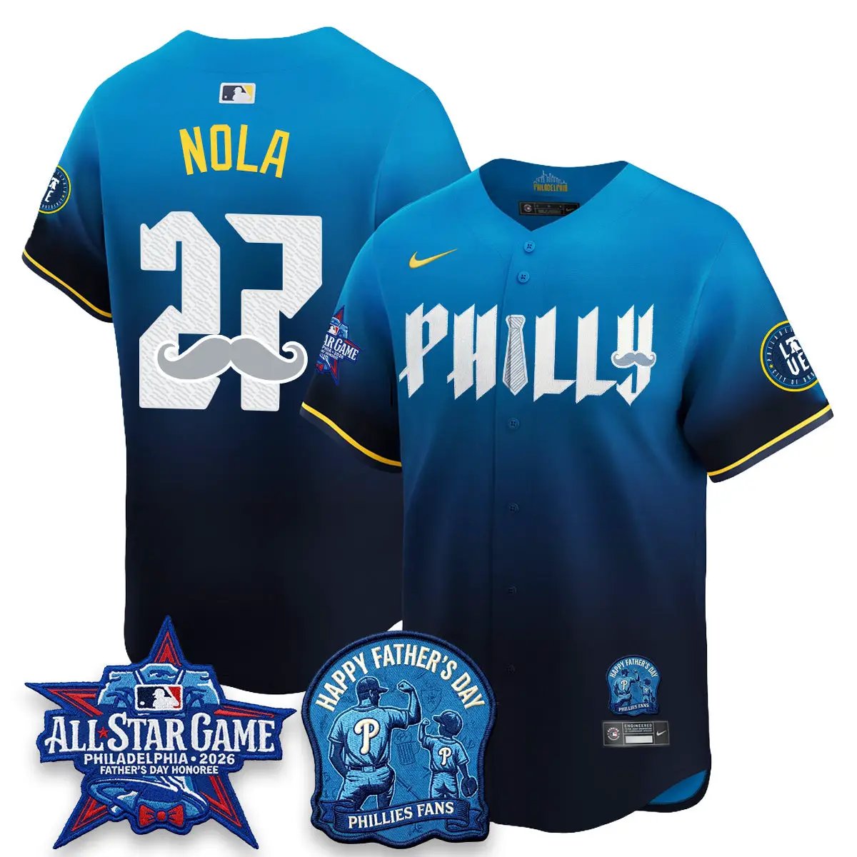 PHI Happy Father's Day Vapor Jersey - Stitched by Philadelphia Phillies