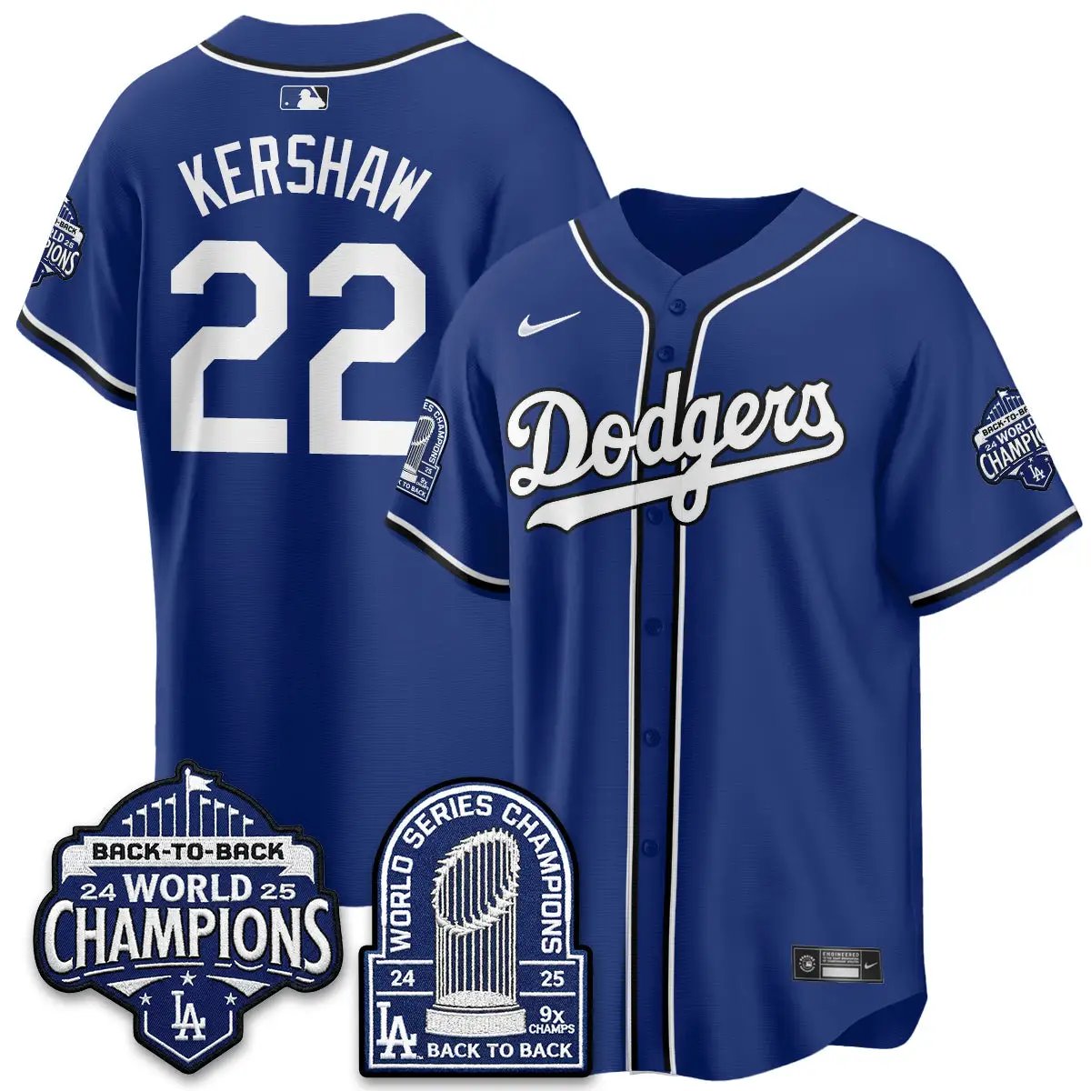 LAD 2026 Black Out Style Vapor Limited Jersey - B2B Champs - All Stitched by Los Angeles Dodgers