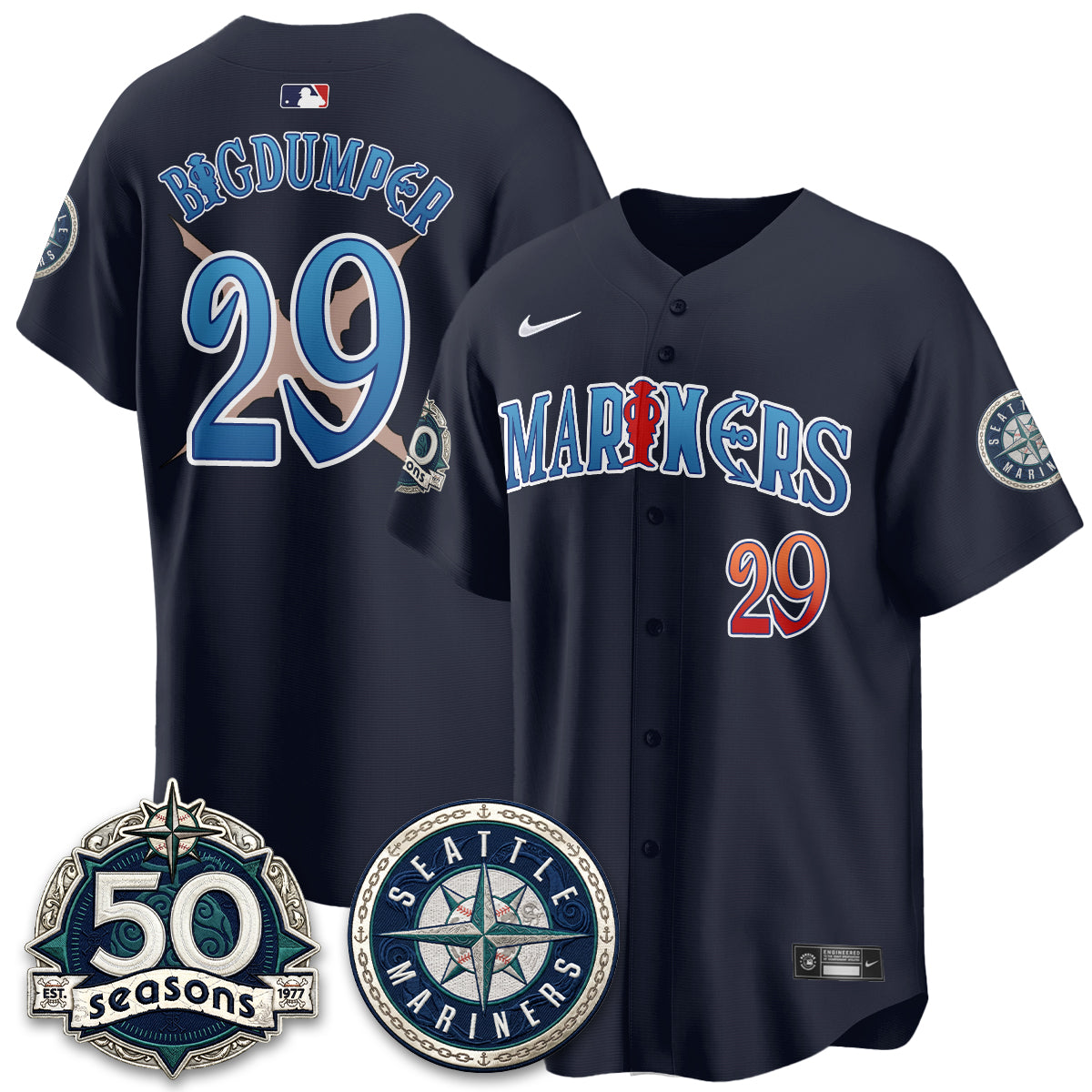 Seattle Mariners x Japanese Cartoon Vapor Limited Jersey - Stitched by Seattle Mariners