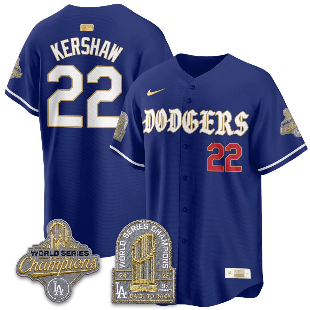 LAD Vapor Limited Jersey - Back to Back 9x Champs - All Stitched by Los Angeles Dodgers