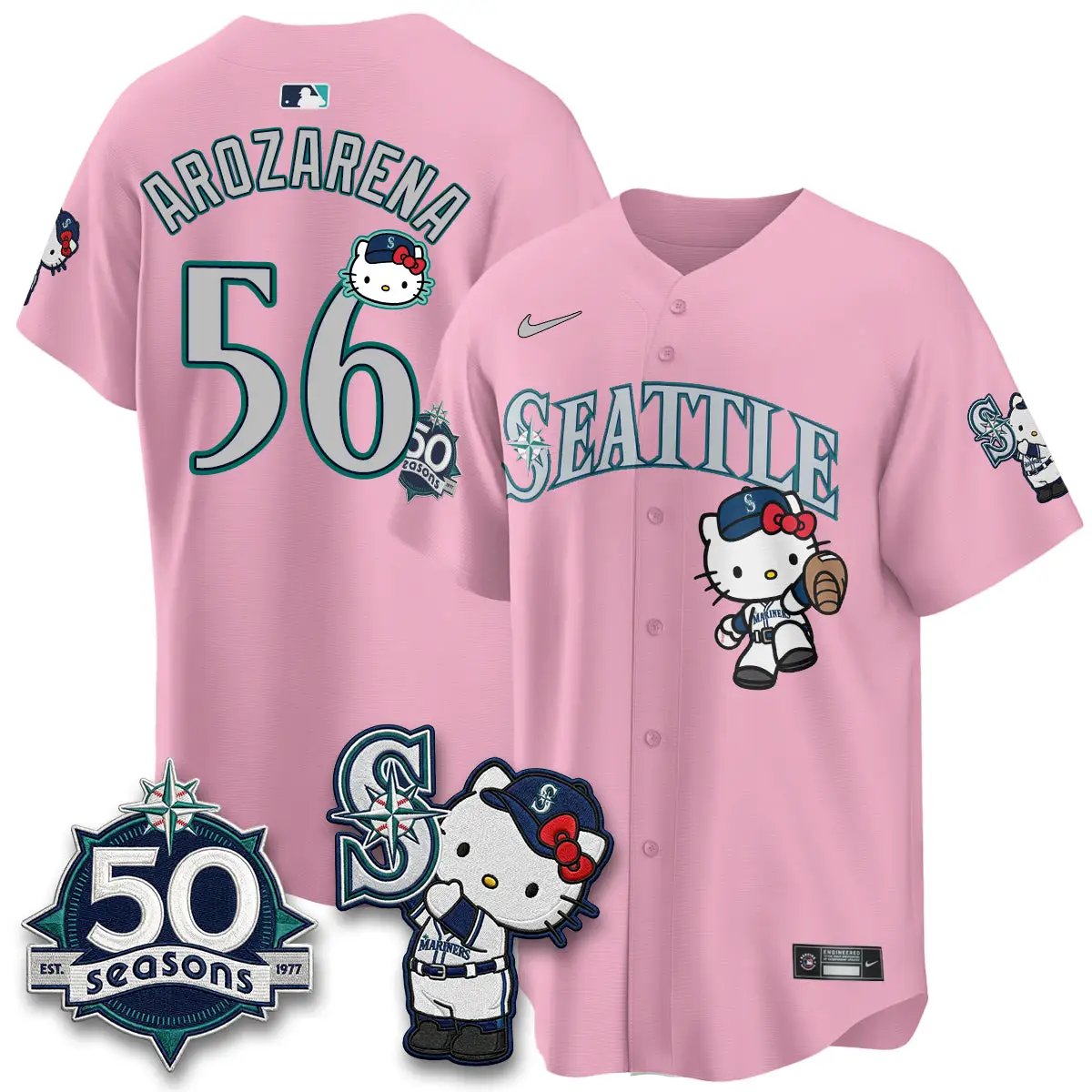SEA x Meow KT Night Limited Jersey - All Stitched V2 by Seattle Mariners